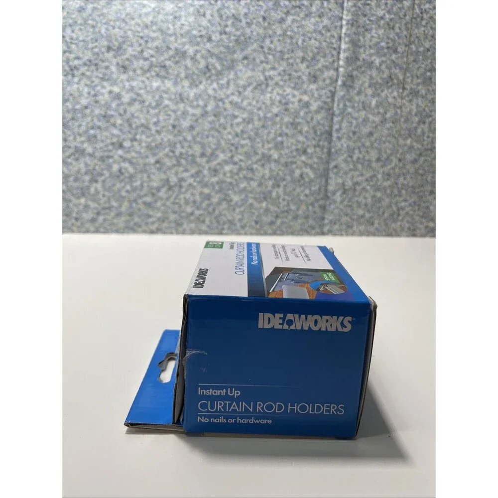 No Nails or Damage Instant Up Curtain Rod Holders #JT1851 Set of 8 By IdeaWorks